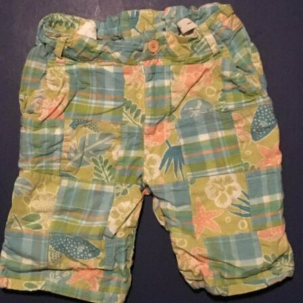 HARTSTRINGS Girls' Boutique Bermuda Length Plaid & Floral Shorts ~ Sz 7